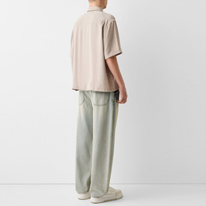 Custom Logo Casual <b>Short</b> Sleeve 100 Percent Rayon <b>Tailored</b> Boxy Fit Shirts for <b>Men</b> - Product Image 3
