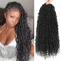 Extensions de cheveux au crochet Julianna 18 pouces, style bohème, bouclées, fausses locks, locks de déesse, locks de rivière, pour tresses, vente en gros