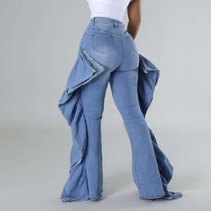 Jean Boyfriend Décontracté Taille Haute pour Femme, Modèle OEM 2026 Personnalisé, avec Détail Lacets, Longueur Intégrale, Tissu Adouci, Échantillon Gratuit - Product Image 4