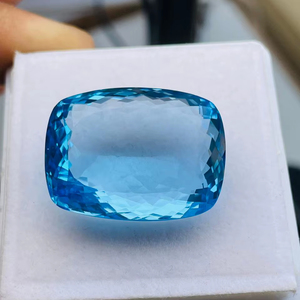 Topaze bleue naturelle, taille coussin, grande taille 77,66 carats, qualité AAA, lustre AAA, fabrication et polissage parfaits. - Product Image 2