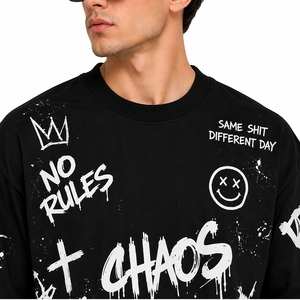 T-shirt noir surdimensionné pour homme, respirant, style streetwear, manches courtes, grande taille, jersey de coton vintage, col rond, haute qualité - Product Image 4