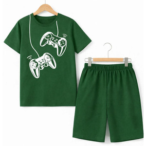 T-shirt et short personnalisés surdimensionnés avec impression sérigraphique, tissu de haute qualité, look tendance, ensemble de t-shirts personnalisés - Product Image 1