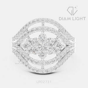 Bague de mariage en or blanc 14 carats avec diamant de laboratoire certifié IGI, taille ronde 1,44 carat, bijou raffiné, cadeau pour fiançailles, mariage ou anniversaire - Product Image 1