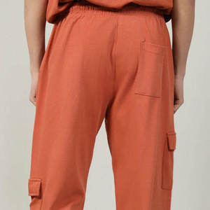 Pantalones Cargo Naranja para Hombre, Pantalones Casuales con Múltiples Bolsillos, Corte Relajado, Cierre de Cremallera, Estilo Urbano, Joggers, 100% Algodón - Product Image 6