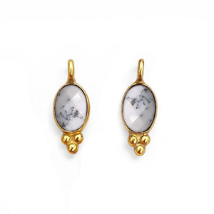 Dendrite <b>Opal</b> 6x4mm Tiny Oval Charms Handmade Oval Briolette Cut Gold Plated Fancy Bezel <b>Pendant</b> Jewelry Making Peridot Charms - Product Image 1