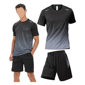 Running Dry Fit <b>Athletic</b> Outfits Sets Breathable Quick Dry Gym Training Clothes Workout Shorts and Long Sleeve Shirts for Men - Product Image 1