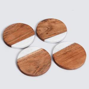 Sous-plats et tapis de table personnalisés en bois et marbre écologiques modernes, diamètre 300/400 mm, épaisseur 8/10 mm - Product Image 4