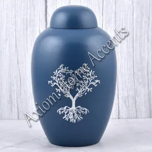 Elegante Urna Funeraria de Aluminio Pulido con Sofisticado Arte Floral para Hacer Homenaje a sus Seres Queridos por Axiom Home Accents - Product Image 6