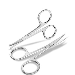 Tijeras para dar forma a las cejas, antipolvo, ergonómico, japonés, de acero inoxidable, punta redonda y curva, recortador de pelo para la nariz - Product Image 3