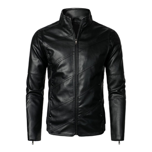 Chaqueta de Cuero Genuino para Hombre, Piel de Vacuno Auténtica, Corte Ajustado, Estilo Motero, Ropa Exterior para Motocicleta, Impermeable, Resistente al Viento, con Calefacción - Product Image 1