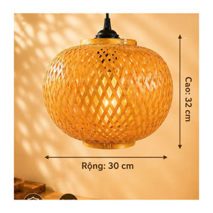 Lampe suspendue en rotin tressé à la main, en fibres naturelles, éclairage décoratif écologique pour la maison, l'hôtel, le restaurant - Product Image 3