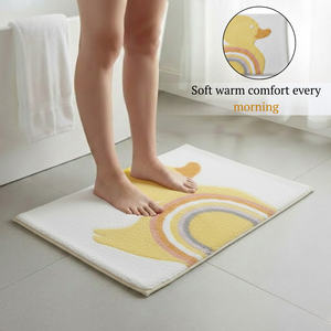 Tapis de salle de bain en coton à imprimé animal tufté de qualité supérieure |   Tapis de sol en peluche épais et doux avec dos antidérapant en caoutchouc pour la maison et l'hôtellerie - Product Image 4