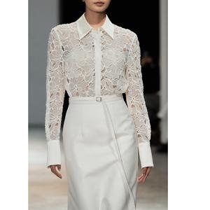 Nouvelle Arrivée Chemisiers et Blouses pour Femmes ODM Élégant LUSTROUS VEIL SHIRT Respirant 92% Polyester 8% Rayonne Chemise Femme de WhiteAnt - Product Image 1