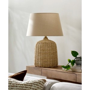 Lámpara de Mesa de Mimbre Minimalista Hecha a Mano de Lujo con Base para Bombilla E12 para Sala de Estar - Product Image 1