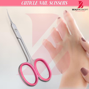 Tijeras para Cutículas de Alta Calidad con Mango de Goma Rosa, Acero Inoxidable, Precisión Profesional, con Estuche de Cuero - Product Image 5