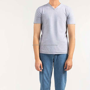 Camiseta de Manga Corta Moderna para Hombre, Algodón Peinado, Logotipo Personalizado, Camiseta de Manga Corta para Hombre, Cuello en V, Algodón Peinado, Logotipo Personalizado - Product Image 5