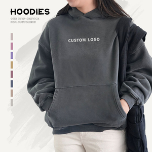 เสื้อสเวตเชิ้ตคอกลมผ้าฝ้ายสำหรับผู้หญิง พิมพ์โลโก้ได้ สีพื้นเรียบง่าย สไตล์ลำลอง มีกระเป๋า เหมาะสำหรับใส่ในฤดูใบไม้ร่วง เสื้อฮู้ดผู้หญิง - Product Image 3