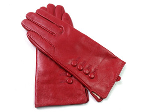 Guantes de piel de oveja rojos de moda, estilo opera, sin forro, para invierno, fiestas al aire libre, para mujer, uso casual. - Product Image 4