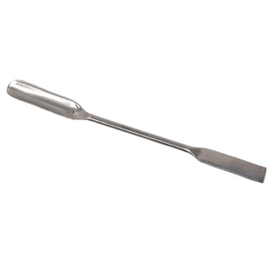 Espátula de Laboratorio de Acero Inoxidable de Doble Extremo con Cuchara Redonda Ranurada y Punta Plana para Muestreo de Polvo y Mezcla de Productos Químicos - Product Image 1