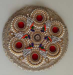 Portavelas Tradicional de Madera con Diseño de Loto, Hecho a Mano, para Diwali, Actividades Religiosas, Navidad, Auténtica y Hermosa Artesanía - Product Image 5