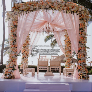 Outdoor Laycra Durable Fiber Reinforced Plastic <b>Wedding</b> Mandap Decorations Elegant <b>Wedding</b> Setup - Product Image 2