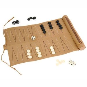 Classic Leather Roll up <b>Backgammon</b> <b>Set</b> for Travel and Everyday Play Customized Logo Unisex UKAAB LEATHER INDUSTRY - Product Image 4