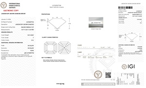 F Color VS2 Clarity CVD Lab Grown <b>Diamond</b> 1.00 CARAT Asscher Cut with IGI Certificate Ideal for Dream <b>Ring</b> - Product Image 2