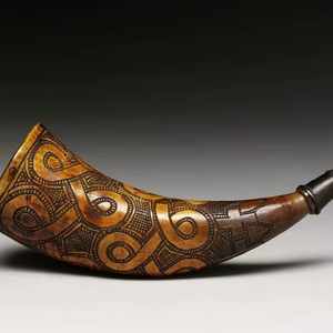 Royal Silver Engraved Drinking Horn - Product Image 1