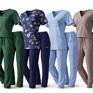 Uniformes Médicos Personalizados al por Mayor, 100% Algodón, Transpirables, Antiarrugas, de Secado Rápido, Fabricante OEM, Suministro Directo de Fábrica - Product Image 3