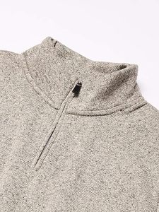เสื้อเชิ้ตแขนยาวคอจีนผู้ชาย แบบซิป ¼  ผ้าถัก ระบายอากาศได้ดี สีเทาล้วน สำหรับใส่ในฤดูใบไม้ร่วง - Product Image 4