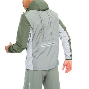 Customizable Men's Jogging Suit Patchwork Color Contrast Oversized Windbreaker Shorts Jacket Set Wholesale Fashion - Product Image 6