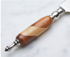 Ensemble de couteau et fourchette à fromage, 2 pièces, lame en acier inoxydable, manche en bois, outils à fromage, plateau de service, ustensiles de cuisine - Product Image 2