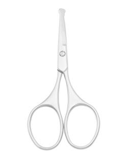 Tijeras para Pelos de Nariz Estilo Alemán, Acero Inoxidable, Punta de Seguridad, Tijeras Profesionales para Peluquería - Product Image 2