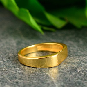 Trendy High Quality <b>Signet</b> <b>Ring</b> Minimalist Brass Band <b>Men</b> 18k Gold Plated Minimal Flat Geometric Bar Design Wholesale/OEM/ODM - Product Image 3