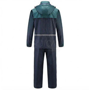 Heavy Duty Workwear Rain Suit <b>Waterproof</b> Hooded Jacket With Matching Pants For Factory Farm And Road <b>Work</b> - Product Image 2