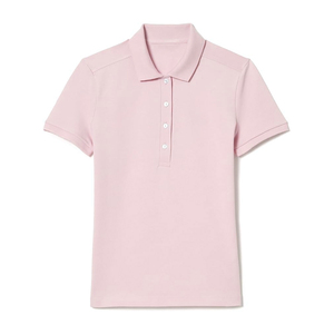 Polo en maille à manches courtes pour femme, col rabattu, bleu ciel uni, décontracté, pour le golf, pour adultes - Product Image 3