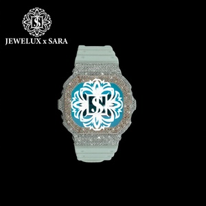 Reloj de Lujo con Diamantes Moissanite y Esfera Romana, Correa de Caucho, Estilo Ejecutivo, Disponible para la Venta - Product Image 1