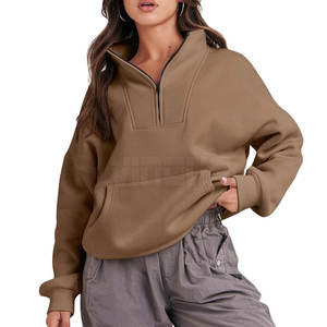 Sweat-shirt pour femme sur mesure, prix de gros, dernier style, décontracté, respirant, demi-zip - Product Image 1
