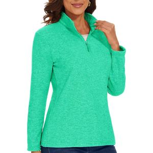 High Quality Custom Logo Women Crew Neck <b>Hoodies</b> 100%polyester Half Zip Pullover Sweatshirt for Women Half Zip Sweatshirts - Product Image 2