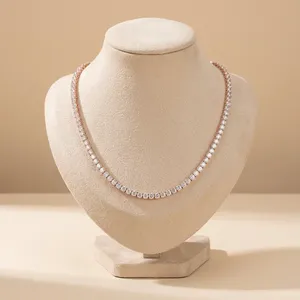 Cadena de tenis de diamantes cultivados en laboratorio, estilo hip-hop, de oro macizo, collar certificado, joyería de lujo fina para mujer - Product Image 3