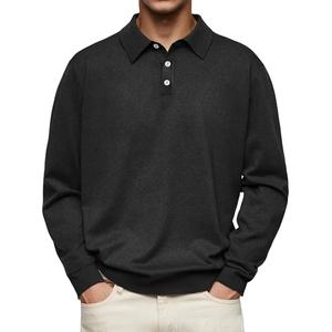 Chemises Polo à Manches Longues pour Hommes en Tissu Tricoté 100% Coton de Haute Qualité, Couleur Unie, Vente en Gros Personnalisée, Chemises Polo de Golf 2026 - Product Image 5