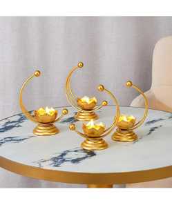 Candelabros de Latón de Diseño Industrial Gold ZARA ENTERPRISES, Portavelas Cónicos para Decoración de Mesa en Diwali, Bodas y Navidad - Product Image 6