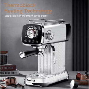 Macchina per Espresso Compatta Italiana 20Bar W1002P292362, 1350W Semi-Automatica con Opzione Doppia Lente e Montalatte - Product Image 4