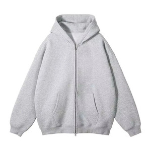 Sudadera con capucha de alta calidad para otoño, estilo urbano, con cremallera, 100% algodón, oversize, ecológica, de doble capa, con lavado ácido y efecto desgastado por el sol. - Product Image 2
