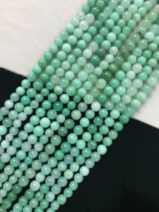 Perles rondes lisses en chrysoprase de qualité AA certifiées IGI 100% naturelles, 6mm-8mm, couleur vert pierre, Fire Vivaaz Gems Jaipur - Product Image 3