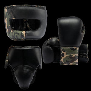 Precio al por mayor RTS, logotipo personalizado con conjunto de boxeo de cuero genuino, guantes de entrenamiento y sparring, protector de cabeza, protector de ingle AS-BG-4715 - Product Image 1