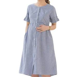 Vêtements de maternité en coton respirant, fabriqués directement en usine, pour femmes, doux et respectueux de la peau, robe d'allaitement pour la grossesse - Product Image 6