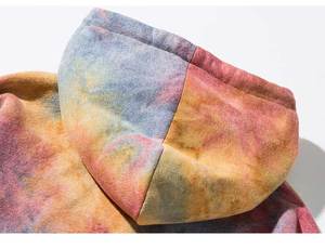 Sweat-shirts à capuche tie-dye de style luxueux pour hommes, brodés, 100% coton, anti-plis, molleton de haute qualité, manches longues, personnalisables - Product Image 6
