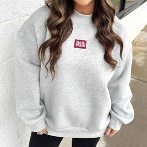 KAYDEE Custom <b>Mock</b> <b>Neck</b> Crew <b>Neck</b> Cotton Fleece Sweatshirt Women Men Ladies Unisex Polka Dot Gingham Patch Chenille Letter Tackl - Product Image 3