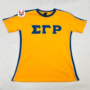 T-shirt à manches courtes Sigma Gamma Rho 100% Coton Broderie Chenille Écologique Respirant Sororité Grecque Divine Nine - Product Image 1